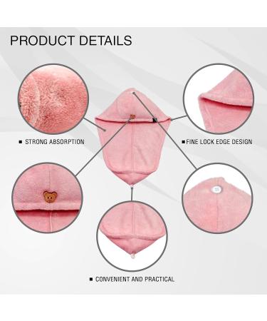 DimSTEXP Premium Microfiber Towel for Curly & Long Hair - Soft Absorbent Hair Turban (65x24 cm) - Reduce Frizz - Gray & Pink - Buy Online on GoSupps.com