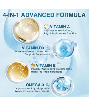 NATURE TARGET Omega 3 Fish Oil 2000mg Softgels with Vitamin D3 & E & A - EPA & DHA- Max-Absorption, Supports Heart, Brain & Immune Health, Non-GMO, 120 Softgels 120 Count (Pack of 1) - Buy Online on GoSupps.com