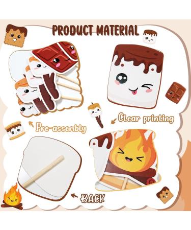 Firefairy S more Cupcake Toppers Happy Camper Birthday Cupcake Toppers S'mores Themed Cake Picks Camping Themed Baby Shower Cupcake Toppers 24Pcs - Buy Online on GoSupps.com