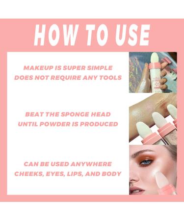 4 Color Fairy Highlight Stick Patting Powder Makeup Kit - Shimmer Body Glitter for Brightening Face, Body, and Lips (SET A) - Buy Online on GoSupps.com