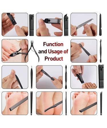 18-Piece MUIIGOOD Manicure Pedicure Set | Stainless Steel Nail Care Kit in Luxury PU Leather Case | Professional Grooming Tools for Men and Women - Buy Online on GoSupps.com