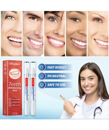Teeth Whitening Pen (2 Pcs) - Stain Remover for 20+ Uses - Effective, Painless, No Sensitivity - Travel-Friendly - Beautiful White Smile - Red, 2 Count - Buy Online on GoSupps.com