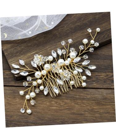 FRCOLOR bridal hair comb wedding beaded hair comb rhinestones hair pins party pearl beaded comb bridal hair clip Bride Insert Comb bridesmaid European and American hair accessories - Buy Online on GoSupps.com