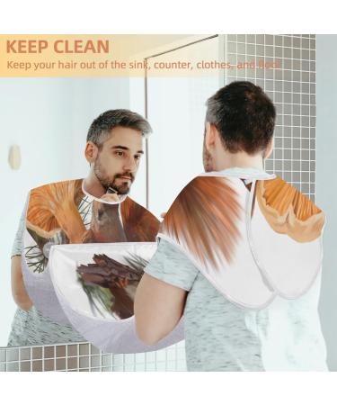 Cute Squirrel Mushroom Beard Bib Apron | Waterproof Hair Catcher for Men | Perfect Grooming Gift with Suction Cups - Buy Online on GoSupps.com