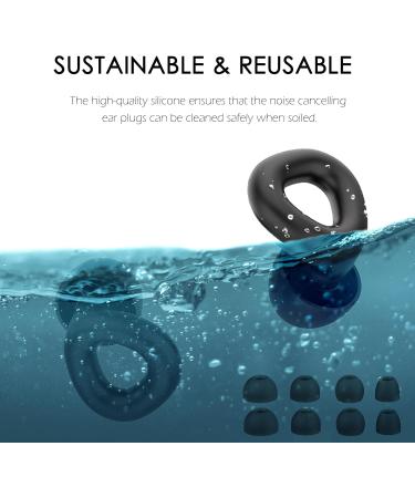 Best Ear Plugs for Sleeping | Noise Cancelling Reusable Soft Silicone Earplugs (33 dB) | XS/S/M/L Sizes & Case for Snoring Concerts Focus Travel - Buy Online on GoSupps.com