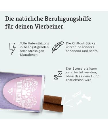 Natural Chillout Sticks for Dogs | 100% Natural Anti-Stress Treats with Valerian Root & Sleep Berry - Buy Online on GoSupps.com