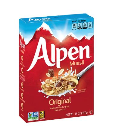 Alpen Original Muesli  Swiss Style Muesli Cereal  Whole Grain  Non-GMO Project Verified  Heart Healthy  Kosher  Vegan  14 Oz Box - Buy Online on GoSupps.com
