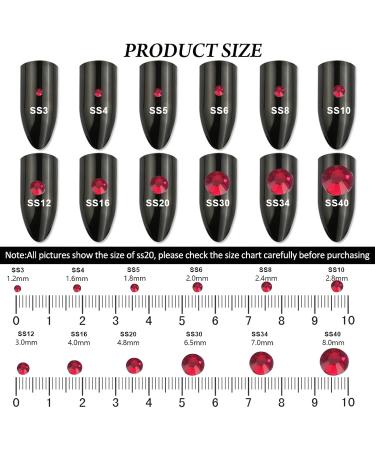 YHMQ 576PCS Rhinestones & Nail Crystals - SS30 Siam & PDZ for Stunning Nail Art | International Shipping - Buy Online on GoSupps.com