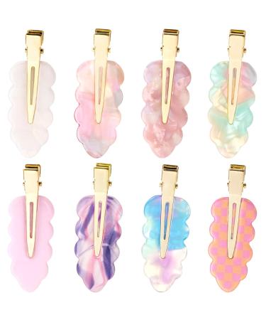 CHANZET No Bend Hair Clips No Crease Hair Clips for Makeup Application 8pcs  Creaseless Flat Alligator Makeup Hair Clips  Oak Leaf Hair Bang Duck Bill Clips Hair Barrettes Styling Accessories for Women Girls
