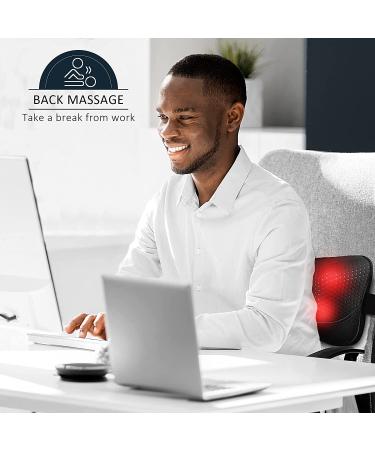 Electric Heat Massager Pillow for Back and Neck Pain Relief - Perfect Gift for Grandpa, Grandma, Teacher, Nurse - Christmas Present - Kneading Shoulder Massager for Sore Muscles - Black Cloth - Buy Online on GoSupps.com