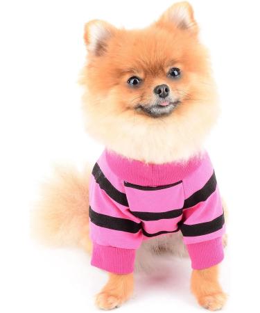 Paidful Striped Dog Shirt for Small & Medium Dogs | Breathable Tank Tops for Puppies & Cats with Red Heart | Summer Pet Clothes | 45cm Back & 53cm Breast - Buy Online on GoSupps.com