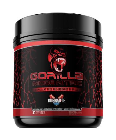 Gorilla Mode Nitric Stimulant Free Pre-Workout  Best Tasting and Most Effective Stimulant Free Pre-Workout/Massive Pumps  Vasodilation  Power / 646 Grams (Bombsicle)