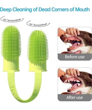 Dual Finger Toothbrush for Dogs 2 Packs Dog Toothbrush Kit 360 Surround Bristles For Easy Teeth Cleaning Double-Finger Toothbrush Dental Care For Puppies Cats And Small Pets - Buy Online on GoSupps.com