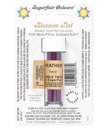 Sugarflair Heather Blossom Tint Food Colouring and Dusting Powder Matt Finish Brush On or Mix with Rejuvenator Spirit to Create a One of A Kind Cake - 7ml