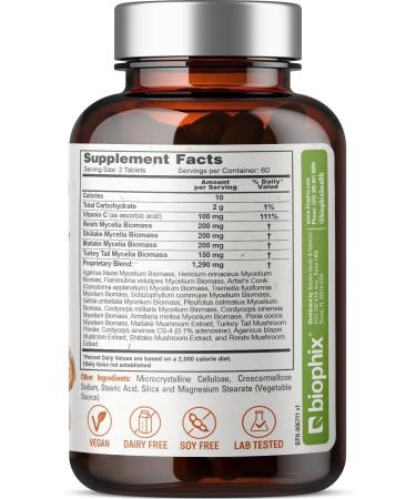 biophix 16 in 1 Advanced Mushroom Shield with Vitamin C 120 Tablets - Buy Online on GoSupps.com