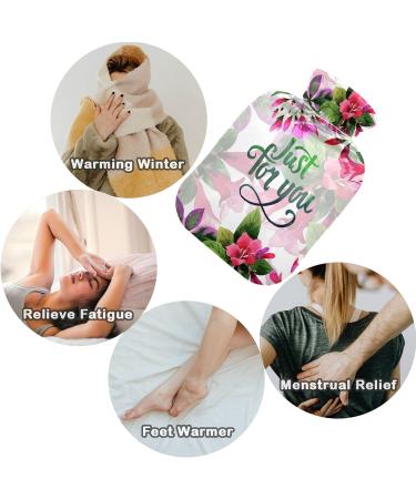 NAANLE 2L Flower Pattern Hot Water Bottle - Large Transparent Warm-Up Bag for Bed Hand & Foot Pain Relief Heat & Cold Therapy - Buy Online on GoSupps.com