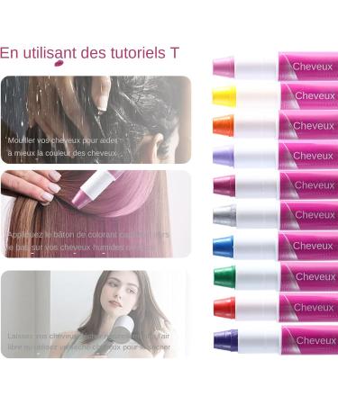 Teinture Capillaire Temporaire 10 Couleurs Craies Colorantes pour Cheveux Marqueurs de Coloration Temporaire Kit de Maquillage Lavable Jouet Amusant pour Adolescents et Adultes pour le Cosplay - Buy Online on GoSupps.com