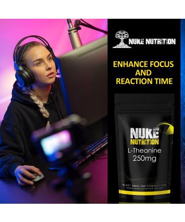 Nuke Nutrition L-Theanine 250mg - 60 Tablets | High Strength Sleep Aid & Stress Relief Supplement | Pure & Natural L-Theanine | Easy Swallow | Filler Free - Buy Online on GoSupps.com