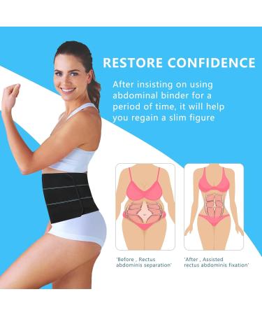 Abdominal Binder Post Surgery - Slimming Tummy Tuck Belt for Men & Women | High Elasticity Breathable Compression 3 Panel (45-60) - White - Buy Online on GoSupps.com