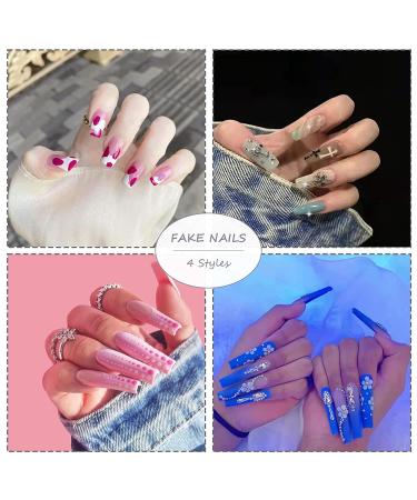 BABALAL Pink French Tip Press-On False Nails - Square Glossy Squoval Design for Women and Girls - Buy Online on GoSupps.com