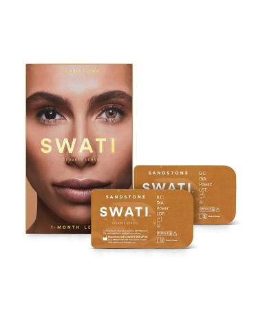 Sandstone (brown) - 1 month contact lenses colored - Swati cosmetics naturally looking contact lenses 0.0 diopters 8.7 millimeters 14.20 millimeters 2 - Buy Online on GoSupps.com