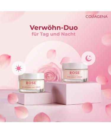 Collagena Rose Essential nourishing day cream with rose oil and collagen peptides deepacting moisture and antiaging care enriched with shea butter almond and olive oil 50 ml - Buy Online on GoSupps.com