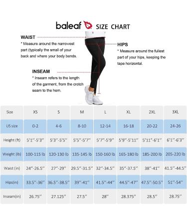 BALEAF Women's High Waisted Fleece-Lined Water Resistant Legging - Medium Black - Buy Online on GoSupps.com