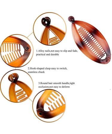 Youme Banana Hair Clip Set for Thick Fine Curly Hair - Vintage Clincher Combs Tool Accessories for Women & Girls - Black+Brown - Buy Online on GoSupps.com