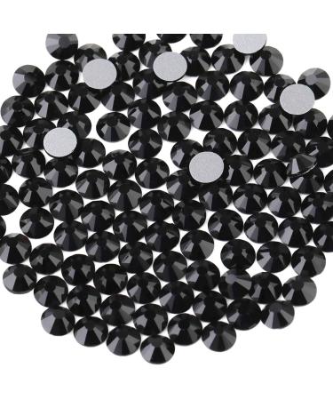 beadsland Flat Back Crystal Rhinestones Round Gems, Black (4.6-4.8mm) SS20/1440pcs Black SS20/1440pcs
