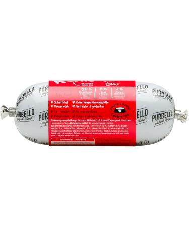 PURBELLO Dog Sausage - 8 x 200 g - High Meat Monoprotein - Wet Dog Food - Cut Resistant and Grain Free (1.6 kg) - Buy Online on GoSupps.com