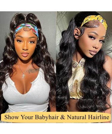 Body Wave Headband Wig 22 inch - Synthetic Glueless Wavy Wig for Black Women - 180% Density Heat Friendly - Buy Online on GoSupps.com
