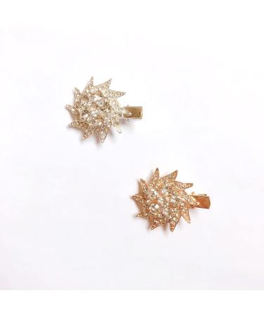 Crystal hair clips slip-resistant flower duck beak hair needles for women girls sparkle rhinestones flower design alligator metal clip for party wedding everyday life (hot wheels)