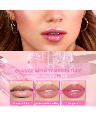 Color Changing Lip Oil - Magic Warm Glitter Gloss for Moisturizing & Plumping | Long Lasting Non-Sticky Lip Tint - Buy Online on GoSupps.com