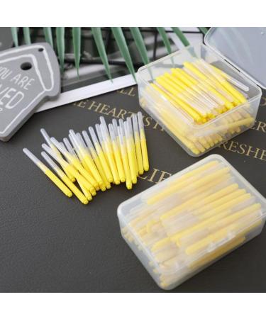 Interdental Brush Set - 40 Ultrathin Brushes for Braces | 0.4mm Soft Cleaning Tool for Adults - Yellow | Perfect for Tooth Gaps & Interdental Spaces - Buy Online on GoSupps.com