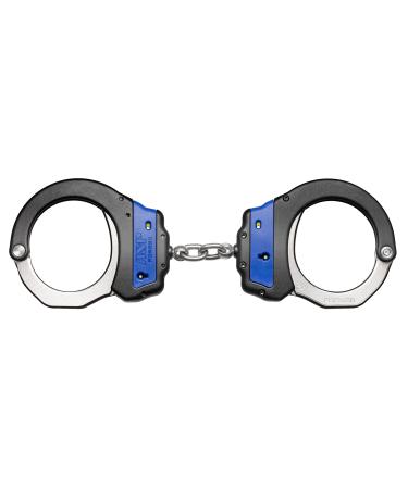 ASP Identifier Handcuffs, Double-Locking Handcuffs, Colored Handcuffs, Forged Aluminum Restraints, Police Handcuffs, Law Enforcement Gear, Security Guard Equipment Chain Blue