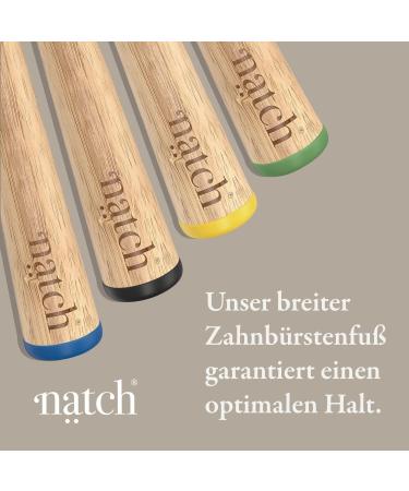 NATCH Premium Moso Bamboo Toothbrush - Soft Castor Oil Bristles for Healthy Teeth & Gums | Eco-Friendly Black Bamboo | 1 Pack - Buy Online on GoSupps.com