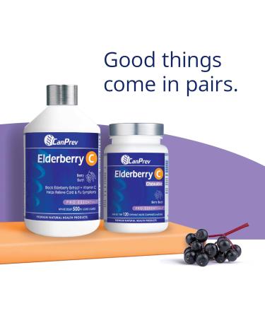 CanPrev Elderberry C | Black Elderberry Extract + Vitamin C | 500 ml Liquid - Buy Online on GoSupps.com