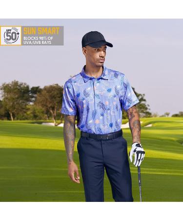Ephemoca Men's Golf Shirt - Dry Fit Performance Polo Shirt, Flamingo Print, Moisture Wicking - Size Medium - Buy Online on GoSupps.com