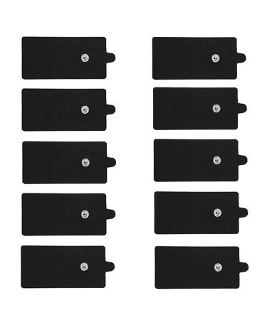 Belifu TENS Unit Electrode Pads Reusable Self-Adhesive Replacement Massage Pads Latex Free Standard Connection Snap on 3.5mm Cable for Tens EMS Massager