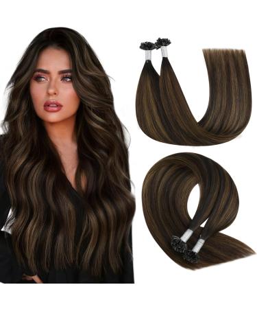 Youngsee Bonding Extensions Real Hair Brown Extensions Real Hair Brown Ombrown Medium-brown Keratin U Tip Bonding Remy Hair Extensions Bonding Real Hair Extensions 50g 35cm #2/6 35 cm-u Tip 1-2/2/6
