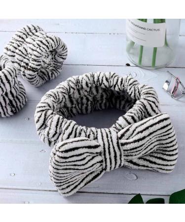 Spa Headbands with Matching Wristbands - Microfiber Bow Hairbands for Face Washing and Makeup Application - Buy Online on GoSupps.com