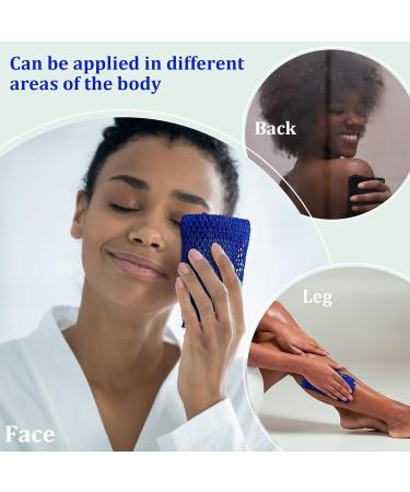 2 Piece African Body Peeling Sponge Set - Blue & Black - Exfoliating Bath & Shower Cloth for Smooth Skin | International Shipping - Buy Online on GoSupps.com