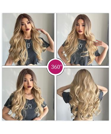 UEVIES 24-Inch Long Curly Ombre Blonde Wig - Heat Resistant Party Wig for Women | Perfect for Daily Use - Buy Online on GoSupps.com