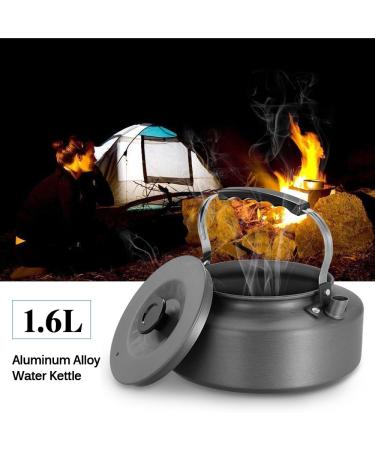 Docooler Stainless Steel Tea Kettle - Portable Coffee Pot for Camping - Whistling Water Kettle | Available in 0.8L/1.1L/1.2L/1.6L - Buy Online on GoSupps.com