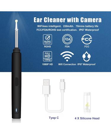 NANANARDOSO Wireless Ear Wax Removal Camera with 1080P HD Endoscope Otoscope - 6 LED Lights, 6 Ear Spoons, Compatible with iPhone, iPad, Android Phones - Buy Online on GoSupps.com