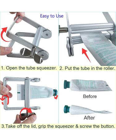 Premium Metal Tube Squeeze Press for Cosmetics & Hairdressing | Includes 2 Silver Toothpaste Dispensers - International Shipping - Buy Online on GoSupps.com