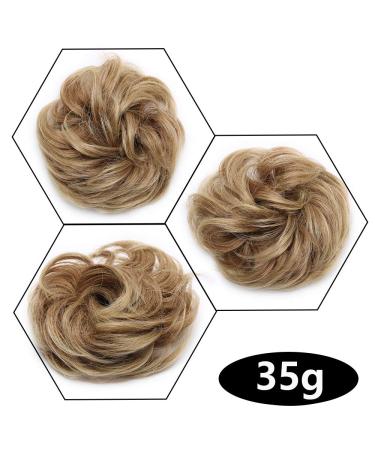 Shop Silk-Co Hair Part with Rubber Band - 35g Wavy Soft Dutt Hair Extensions for Messy Bun Updos in Golden Brown & Blonde - Buy Online on GoSupps.com