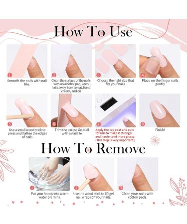 Semi Cured Gel Nail Strips - 18PCS Semi Cured Nail Wraps - Long Lasting Gel Nail Stickers with Soft Glossy Gel Finish - French Tip Stickers French Manicure Stickers French Tips - Buy Online on GoSupps.com