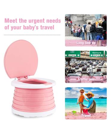Kids Portable Folding Toilet Seat - Foldable Potty Chair for Boys & Girls | Toddler Potty Training Seat (Pink) - Buy Online on GoSupps.com