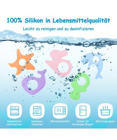 Beboan Baby Cooling Bite Ring - 8 Soft Silicone Teething Rings BPA-Free Natural Cooling Toy for Babies 3 Months+ Multicolored - Buy Online on GoSupps.com